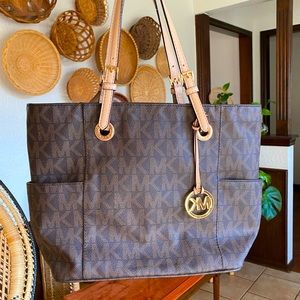 Michael Kors Brown Logo Tote Handbag
